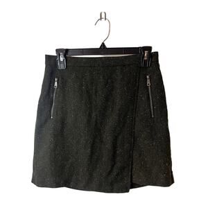Banana Republic Dark Gray Wool Tweed Mini Skirt Size 2